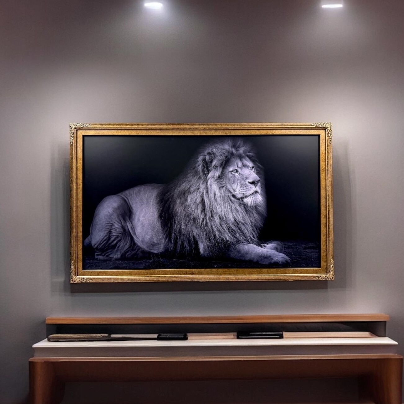 32, 43, 50, 55 inch Ornate frame for Samsung The Frame TV, Marble Gold finish