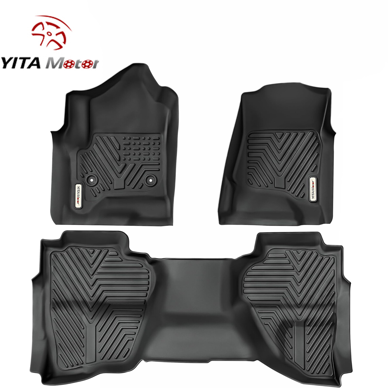 YITAMOTOR Floor Mats Liner for 2014-2019 Chevy Silverado GMC Sierra Double Cab