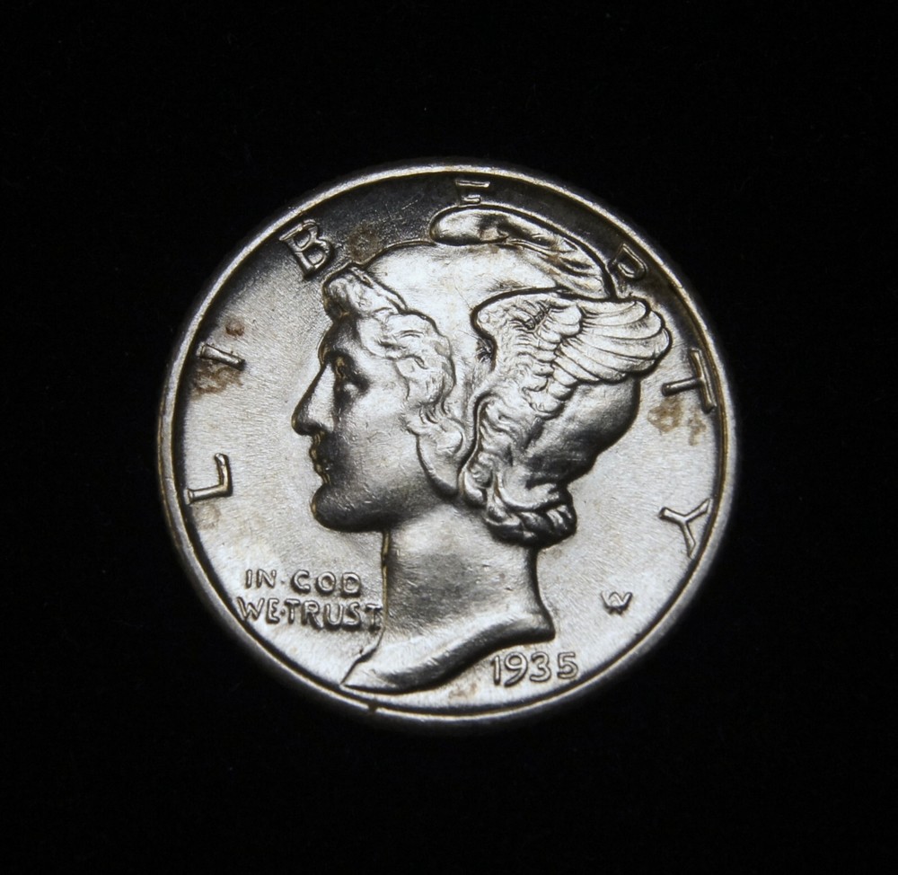 1935 Mercury Dime UNC Full Bands