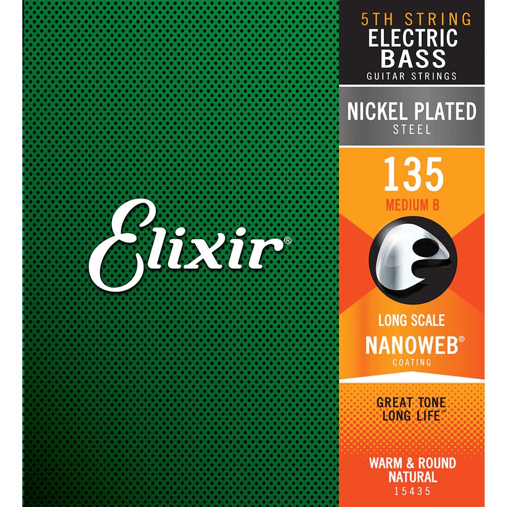 Elixir NANOWEB Nickel 5th Bass String — 15435 Long Scale, Medium .135