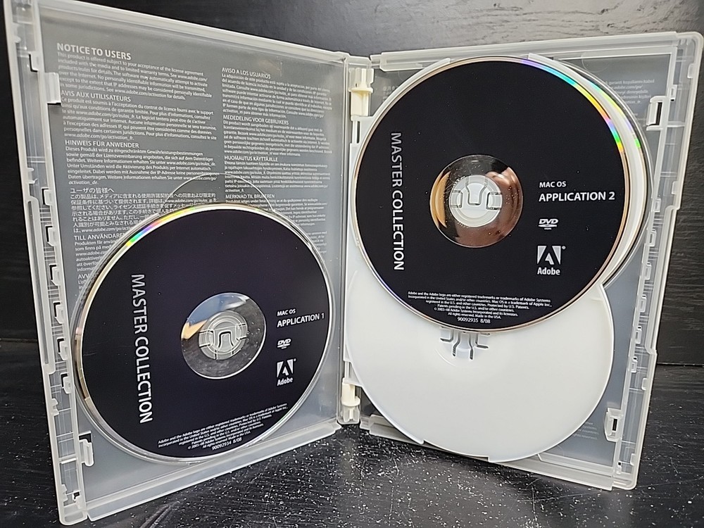 Adobe Creative CS4 Suite 4 Master Collection Mac OS 6 Discs Serial Number