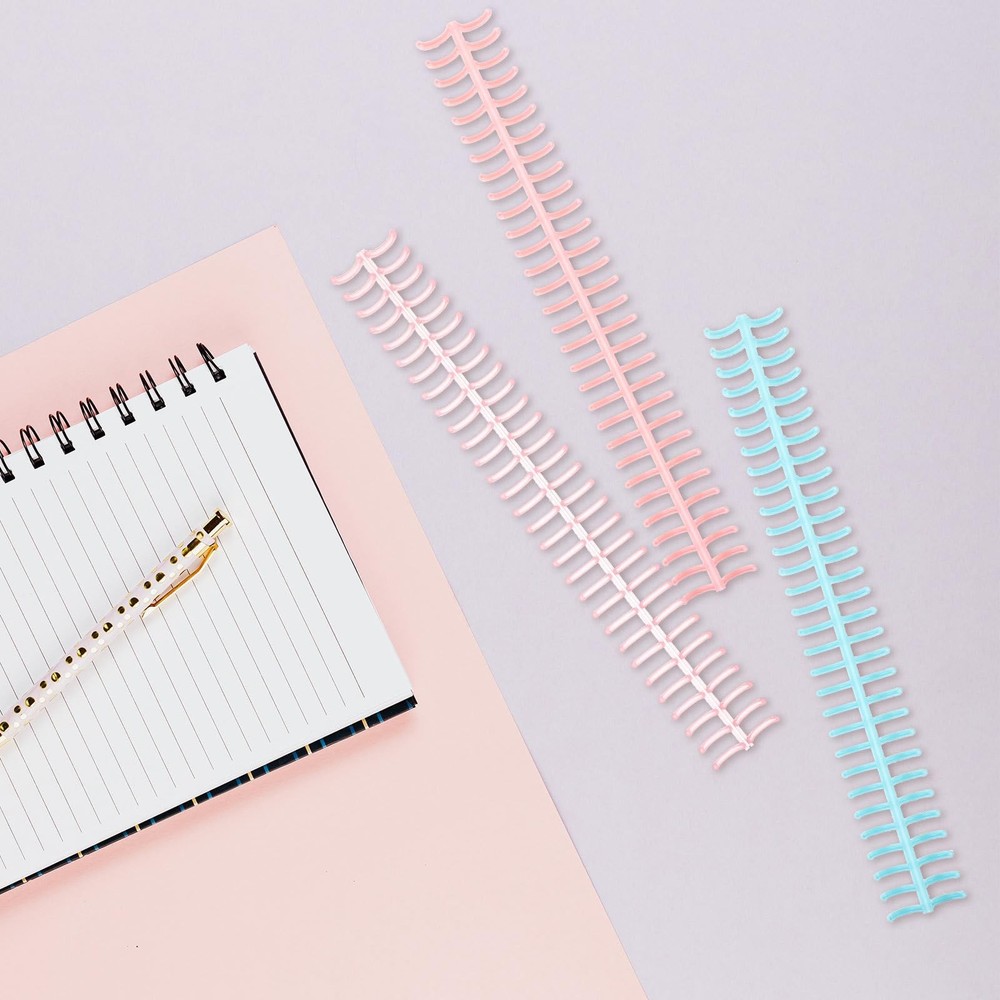 12pcs Click Binding Spines Plastic Loose-Leaf Coil Segmented Binders Notebook...