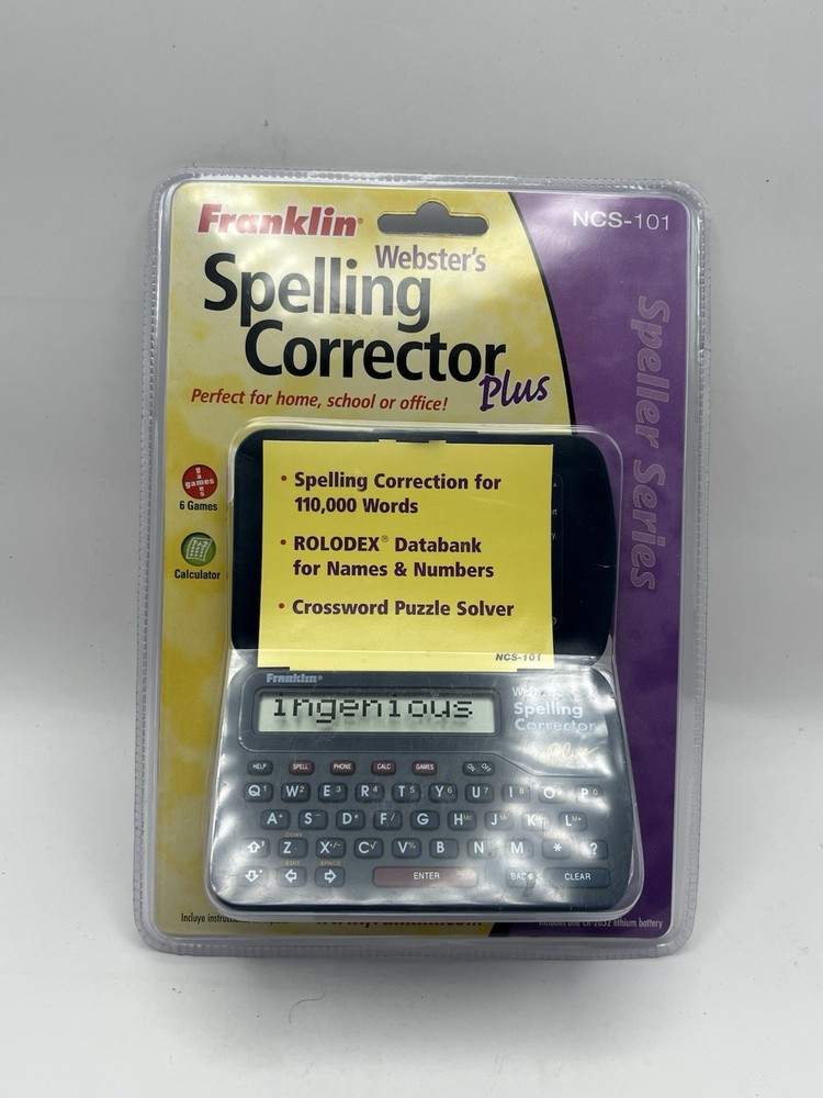 FRANKLIN NCS-101 WEBSTER'S SPELLING CORRECTOR SPELL CHECK ROLODEX DATABANK