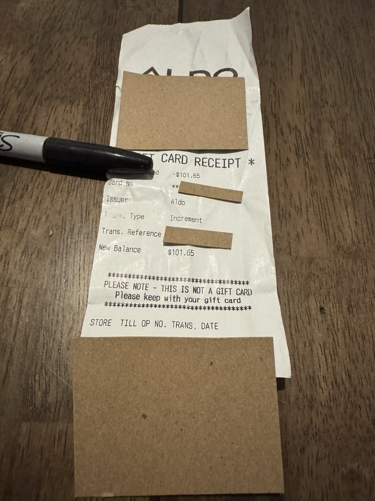 ALDO Gift card - $101.65