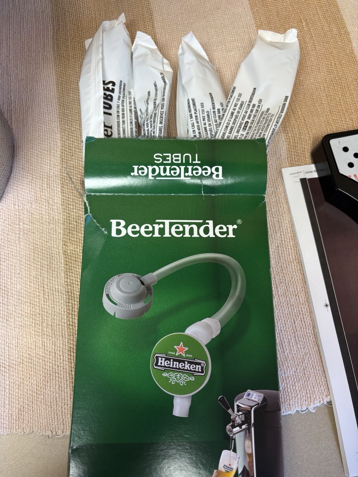 KRUPS BEERTENDER Model VB502 BEER KEG Dispenser With 4 Heineken Tubes ~ Tested