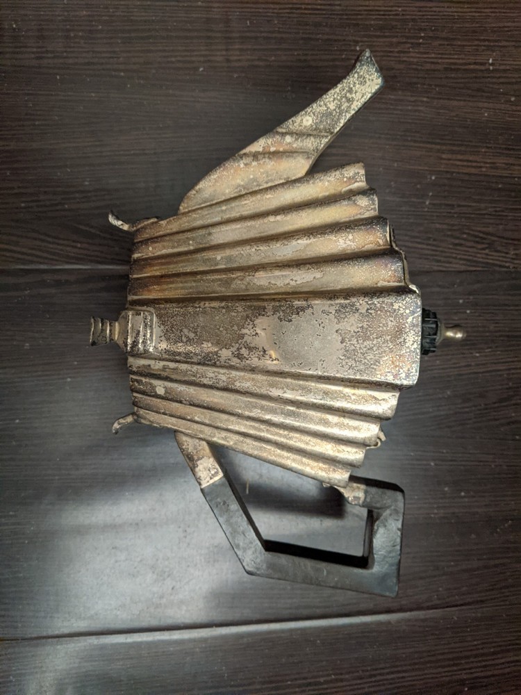 Antique Art Deco Stylish Silverplate Teapot with Ebony Handle