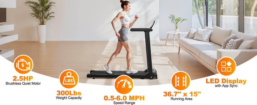 Foldable Under-Desk Treadmill For Home Use Remote-Controlled With LED Display