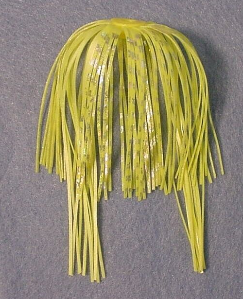 10 ~ EZ Trailer Skirts *SPLIT TAIL Spinnerbait Buzzbait Chartreuse / Silver