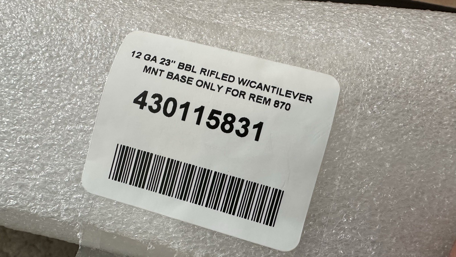 Remington 870 Express rifled slug barrel 12 ga 23" with cantilever mount base