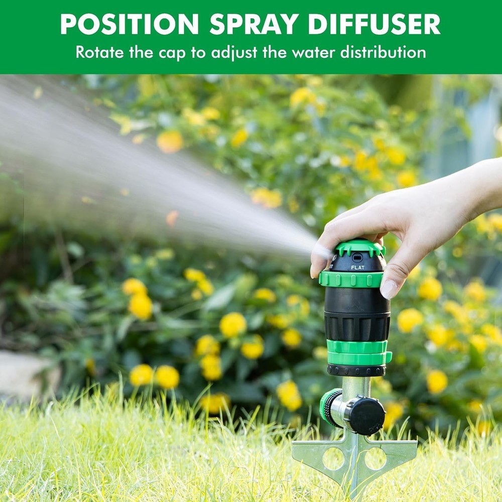 2 Pack Oscillating Sprinkler System for Large Gardens - Customizable & Reliable