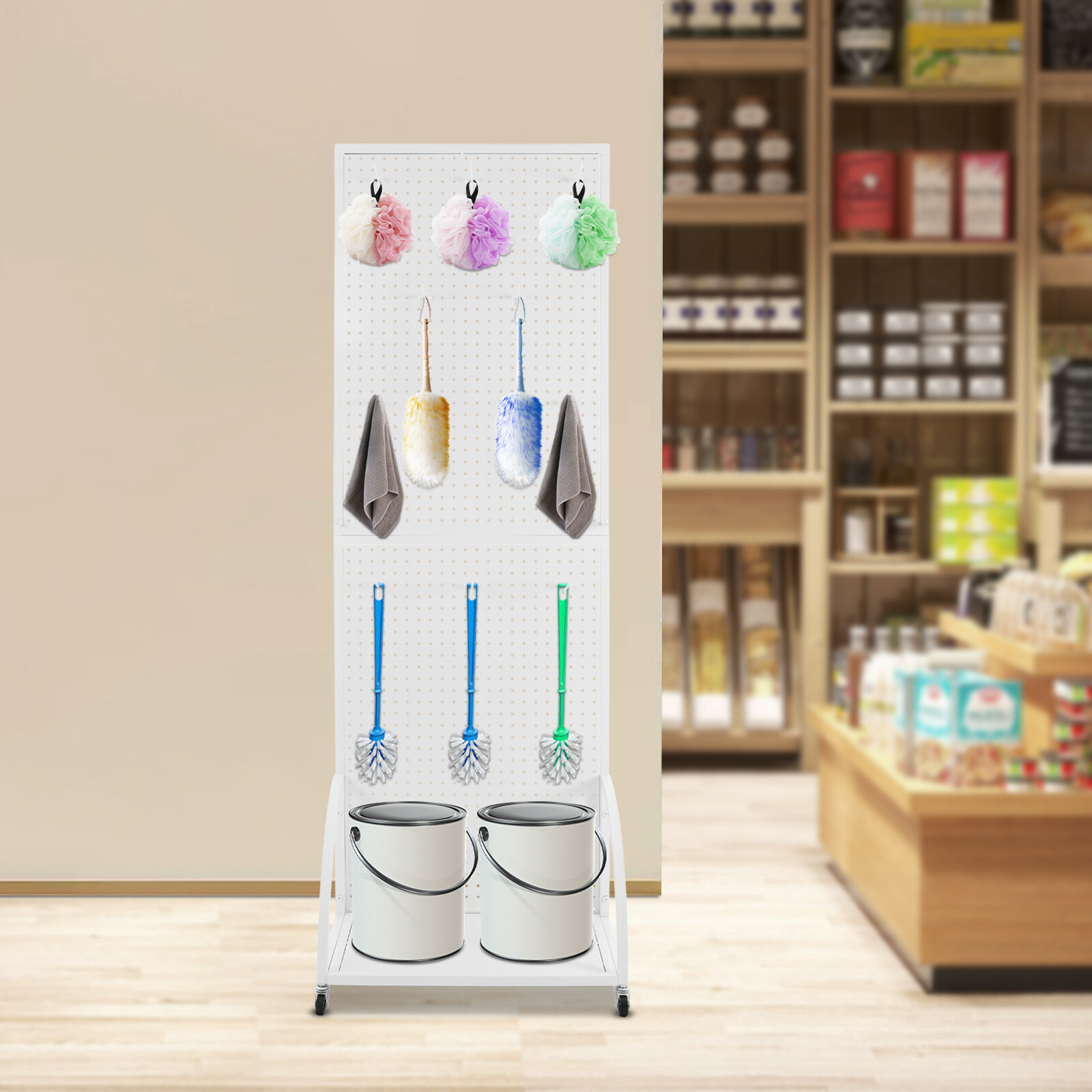 Pegboard Display Stand Retail Display Stand w/ Hooks Craft Fair Display Rack NEW