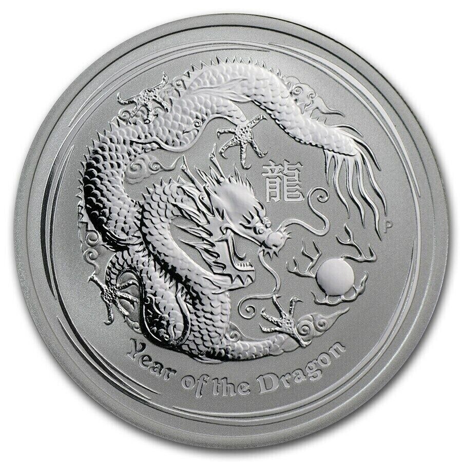 2012 1/2 oz Silver Australia Lunar Year of the Dragon~ w/ Perth Mint Capsule