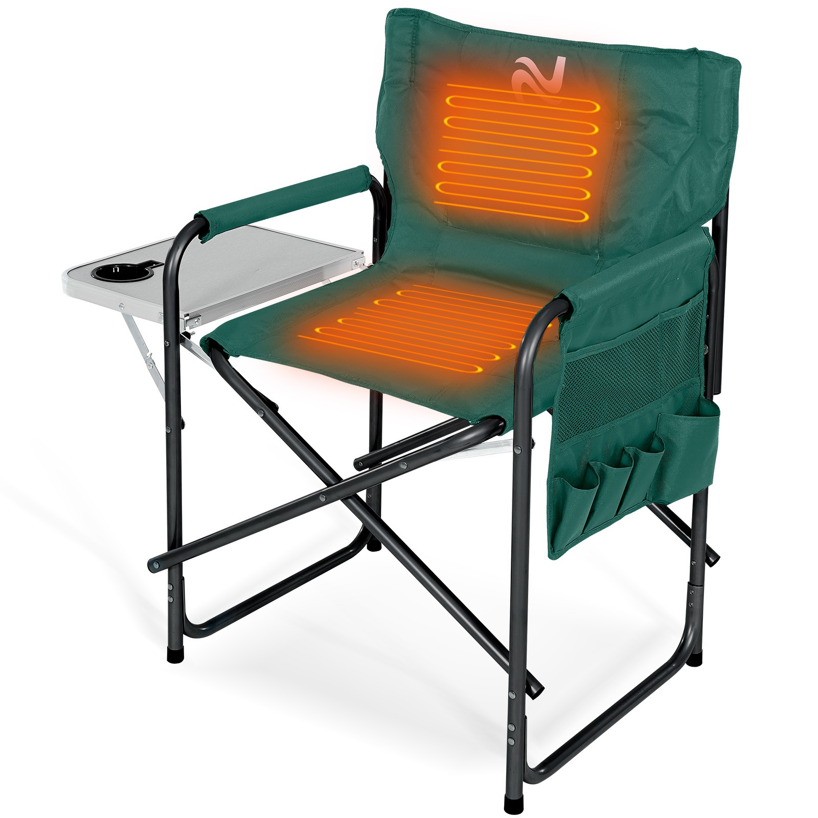 Oversize Folding Camping Chair Outdoor Heavy Duty Director Chair with Side Table