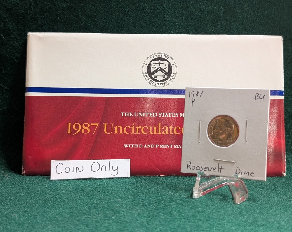 1987 P Roosevelt Dime Uncirculated from US Mint Set.