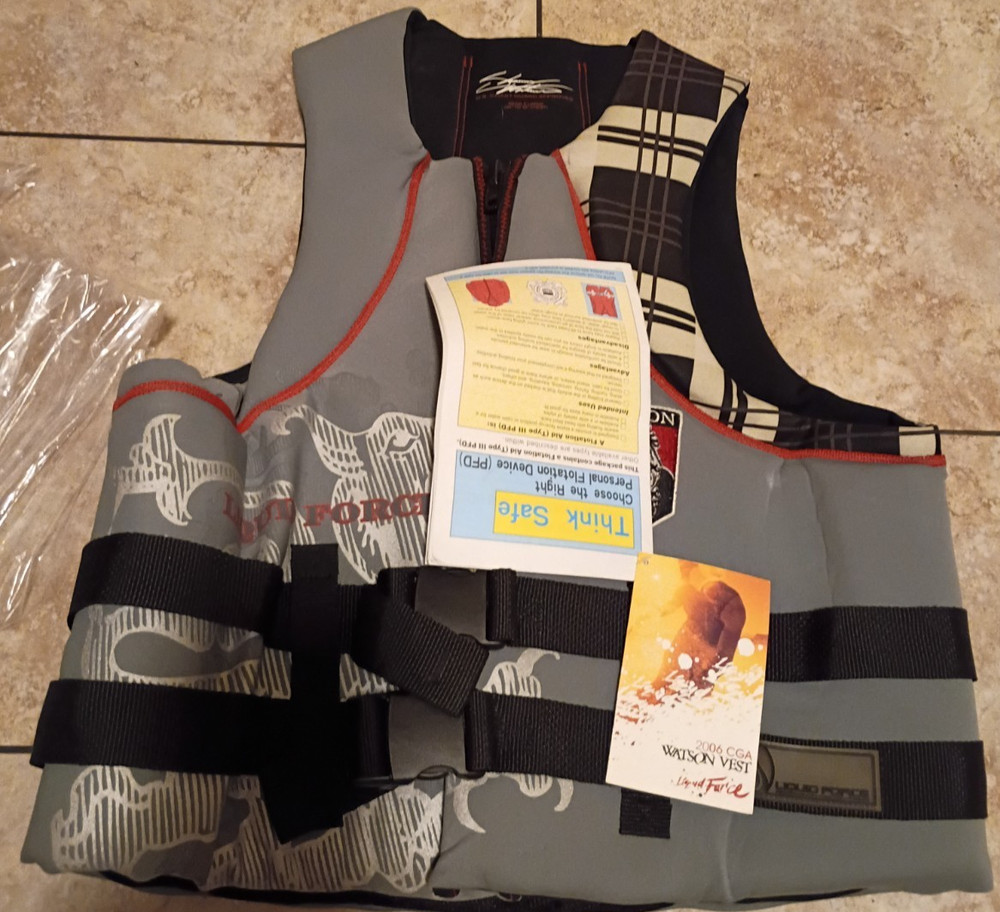 Liquid Force WATSON LIFE JACKET GREY new XL preserver