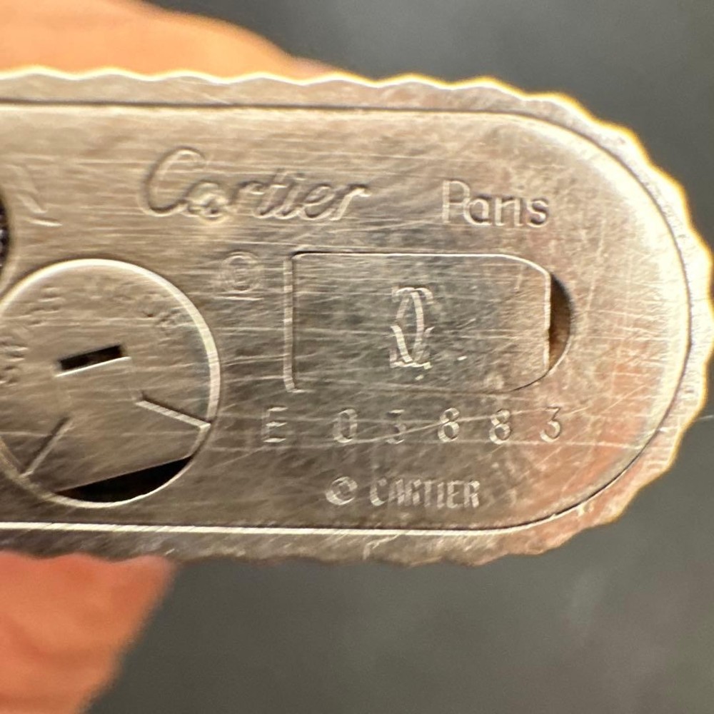 Cartier Swiss Stripe Pattern Oval Gas Lighter Used