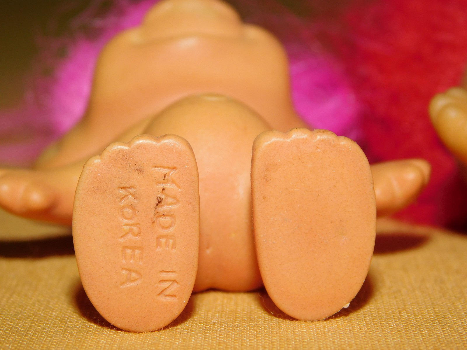 VINTAGE TOY 2 MADE IN KOREA TROLL DOLLS 2 1/4" HIGH