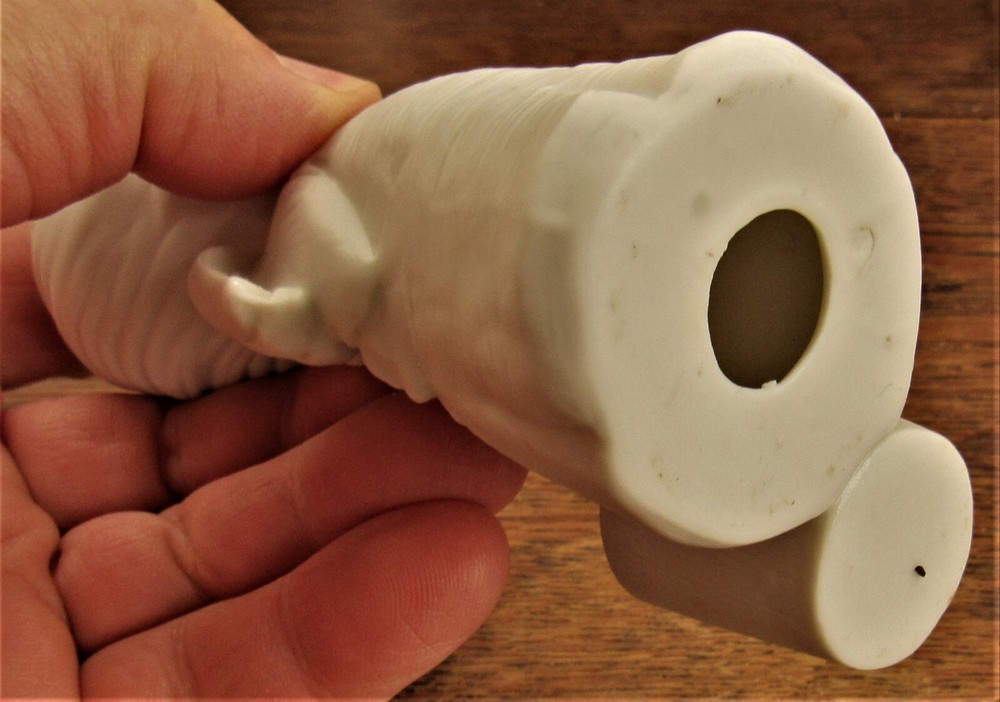 ceramic angel candlestick white 5" tall boy child