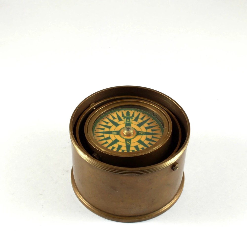 Antique Brass 2.5 Inch Drum Compass