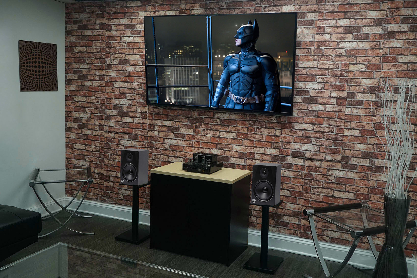 Pair Rockville RS21B 21" Steel Bookshelf Speaker/Studio Monitor Stands - Black