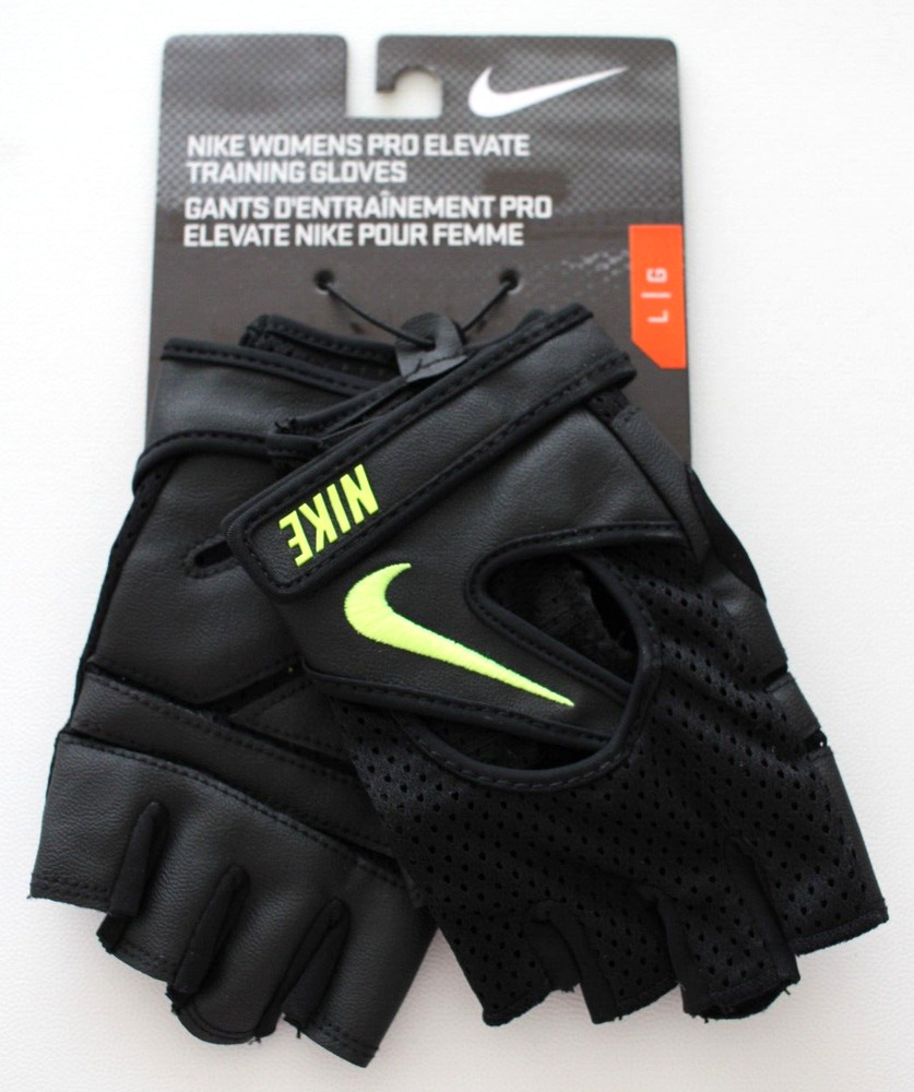 Nike Pro Elevate Training Gloves Womens Large Black/Volt