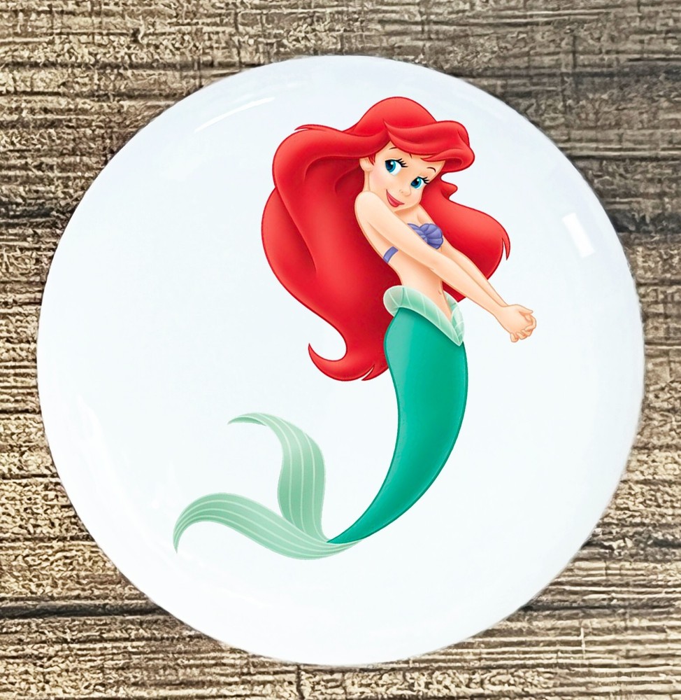 Mermaid Ariel Disney Princess kitchen cabinet knobs white ceramic knob pull