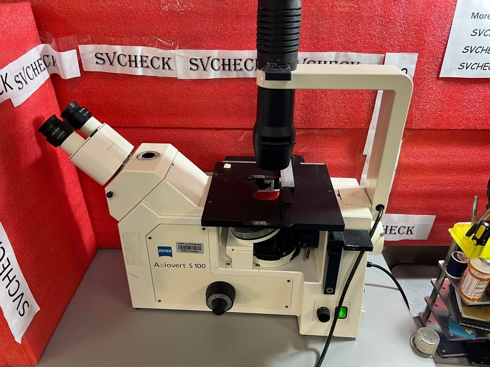 Zeiss Axiovert S100 Inverted Contrast Fluorescence Microscope with 2 Objectives