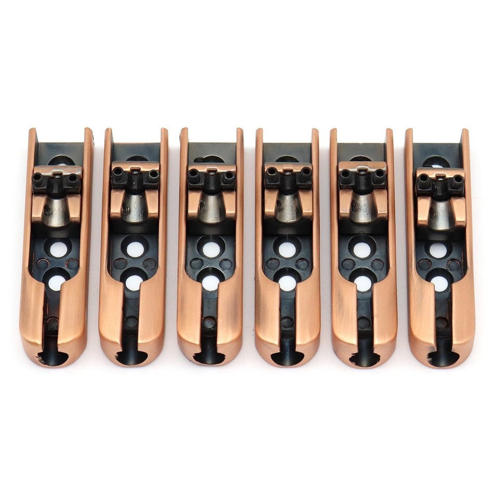 6 String Bass Bridge Individual Bridge Tailpiece Single String Saddle Red Copper