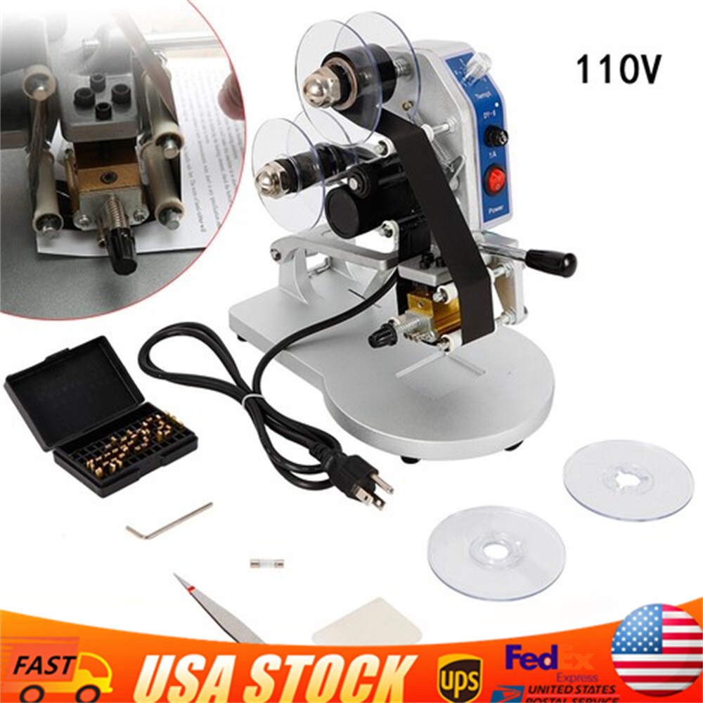 Manual Hot Stamp Printer Ribbon Coding Hot Foil Stamping Date Code Machine DY-8