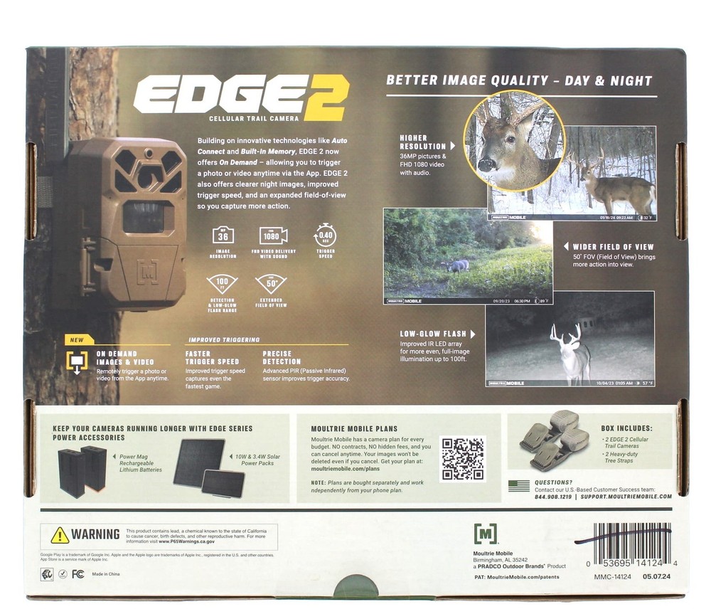 Moultrie Mobile Edge 2 Cellular Trail Camera 2Pack Kit