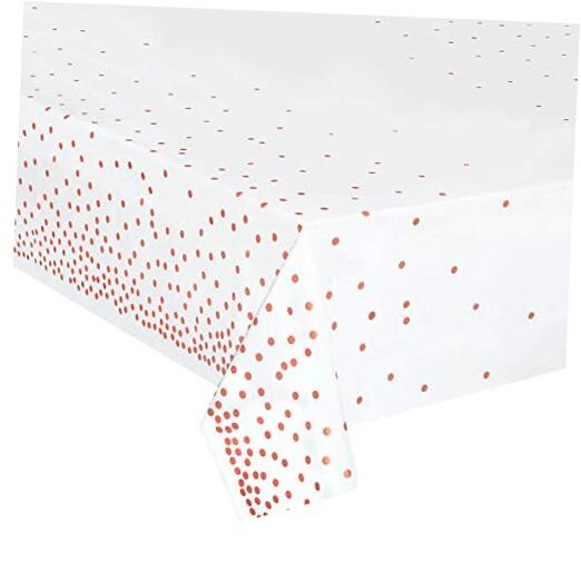 4 Pack Plastic Tablecloths for Rectangle Tables, 54" x 108" (4 Pack) Rose-gold