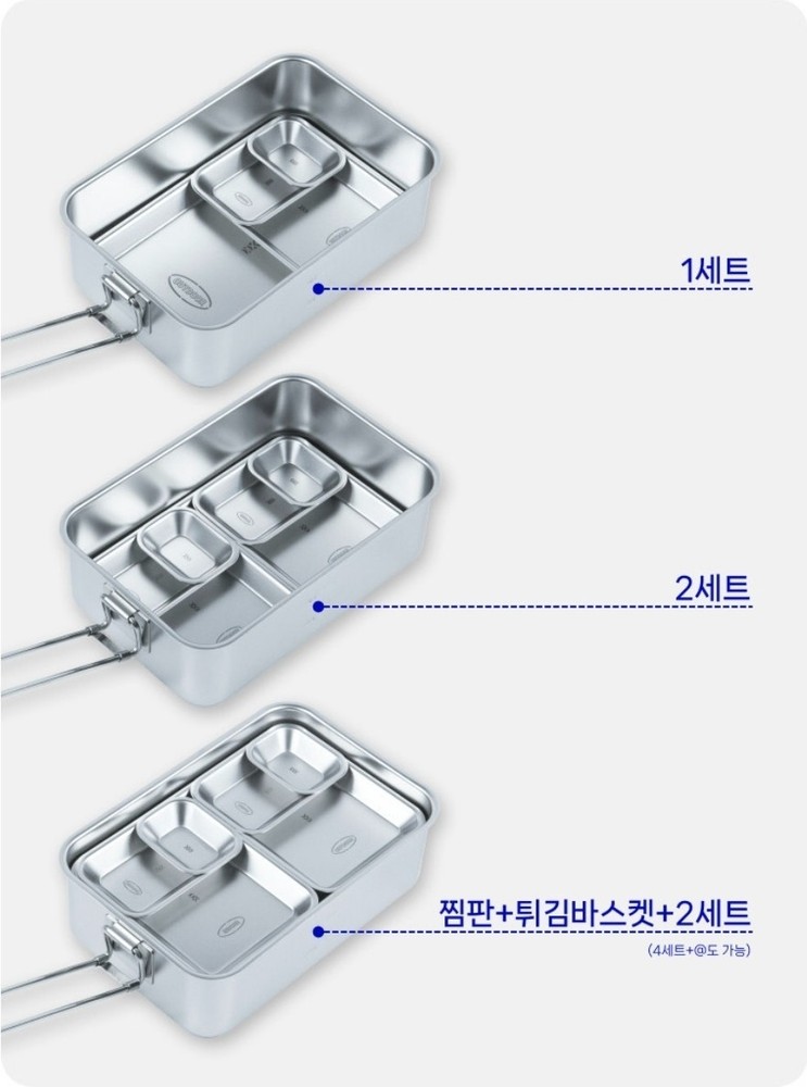KINOX Stainless Steel Rectangular Plate Set (4pcs) – Stackable – Made in Korea