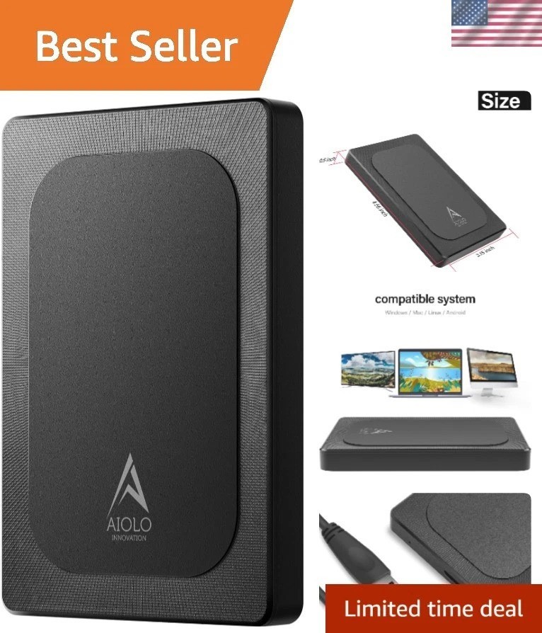 Lightweight 500GB USB 3.0 HDD - Plug and Play External Storage Solution