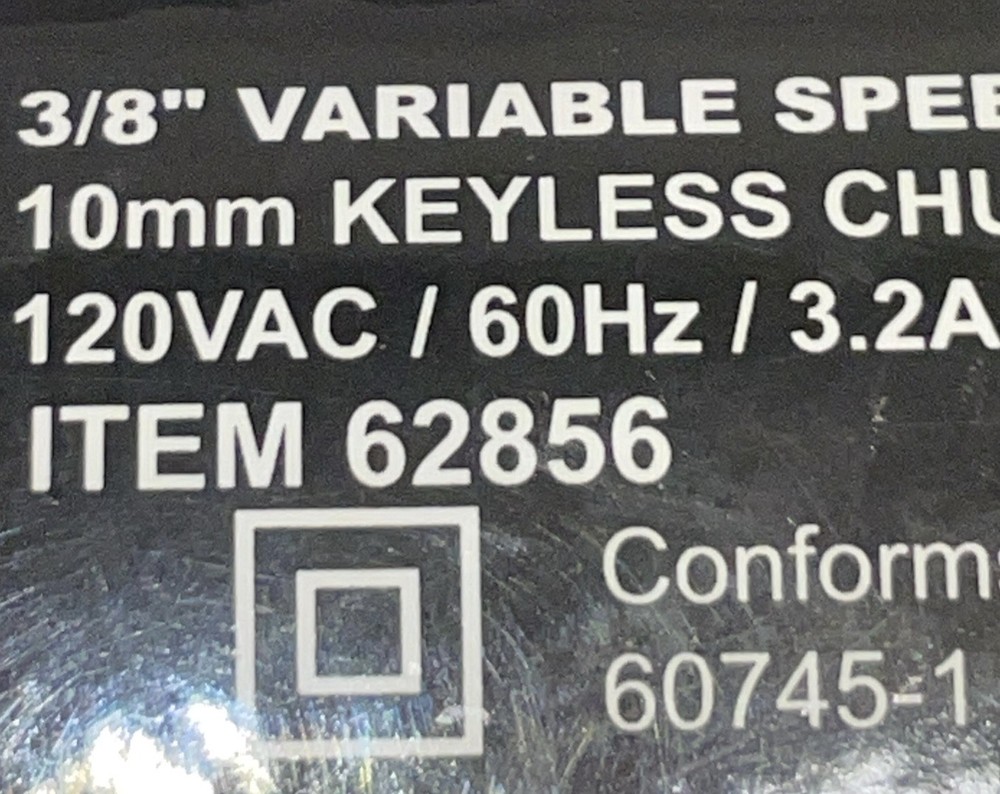 Drillmaster 3/8" Variable Speed Reversible Corded Drill 62856 Pre owned