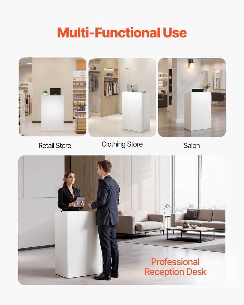 VEVOR Reception Desk 23.6 inch Small Rectangular Front Counter Table with Drawer