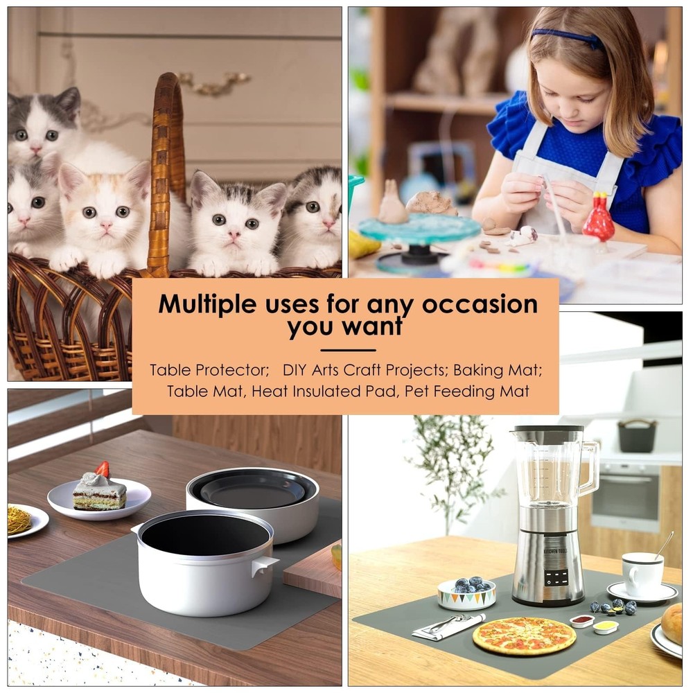 Extra Large Silicone Mat for Kitchen Worktop Protector, Thickened Nonstick He...