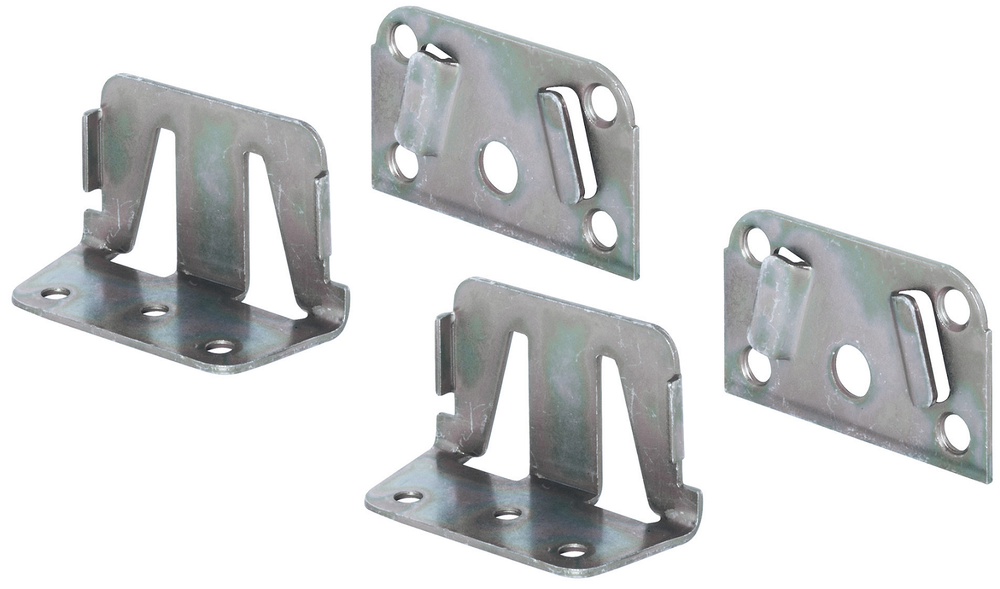 2 Set -Double Bed Fitting Center Rail Bracket, Galvanized 70mm -Made in GERMANY
