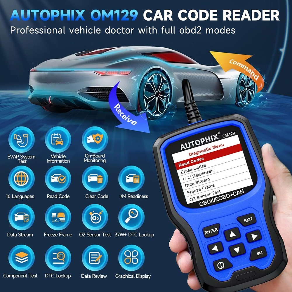 OBD2 Code Reader Automotive Scanner Check Engine Fault Diagnostic Battery Test