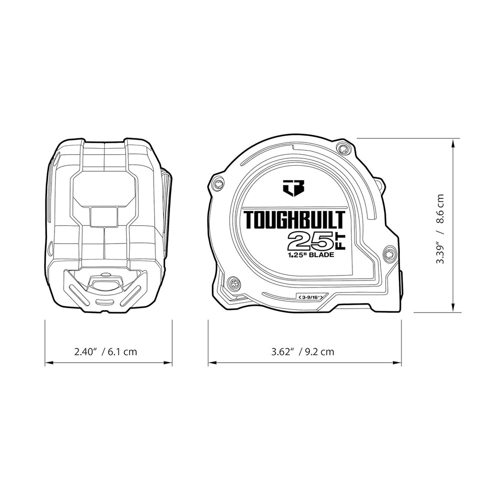 25-foot ProBlade™ tape measure with tape control function