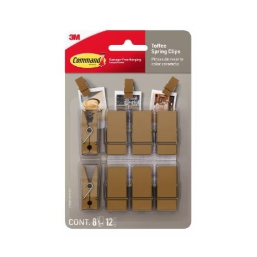 Command Spring Clips 8 Hooks and 12 Strips