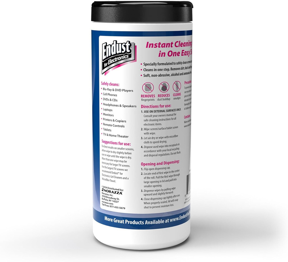 Endust for Electronics; Screen & Surface Cleaning Wipes, Great LCD and Plasma Wi