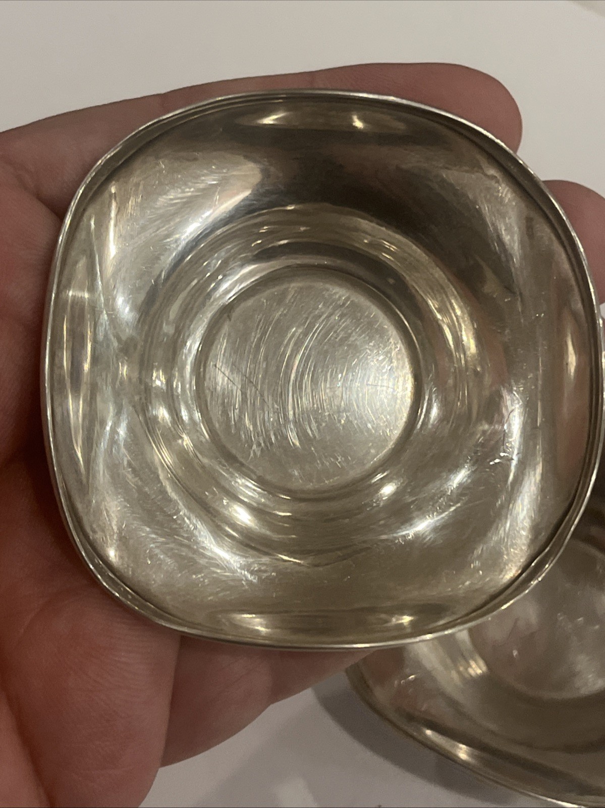 Pair Vintage STERLING SILVER SALT CELLARS Bowl Dishes 30 Grams 2.75”