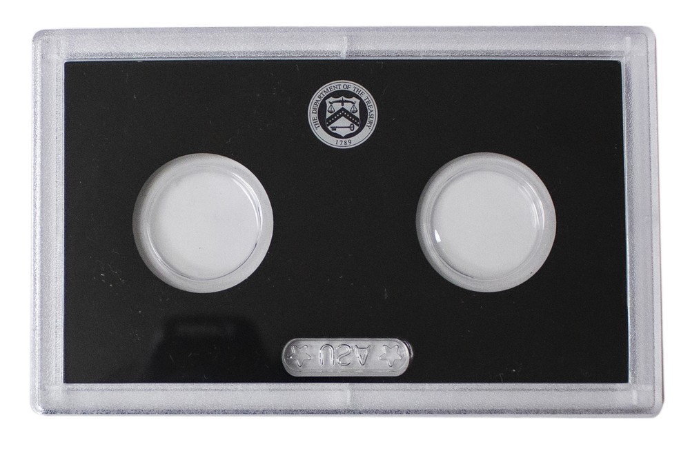 Empty Plastic Lens with Black Molded Insert Holds 2 Quarters