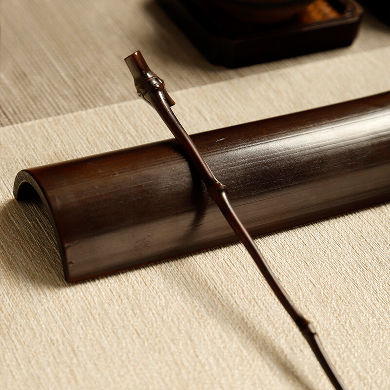 Vintage Carbonized Handmade Bamboo Tea Needle Tea Fork Two Piece Set Accessory