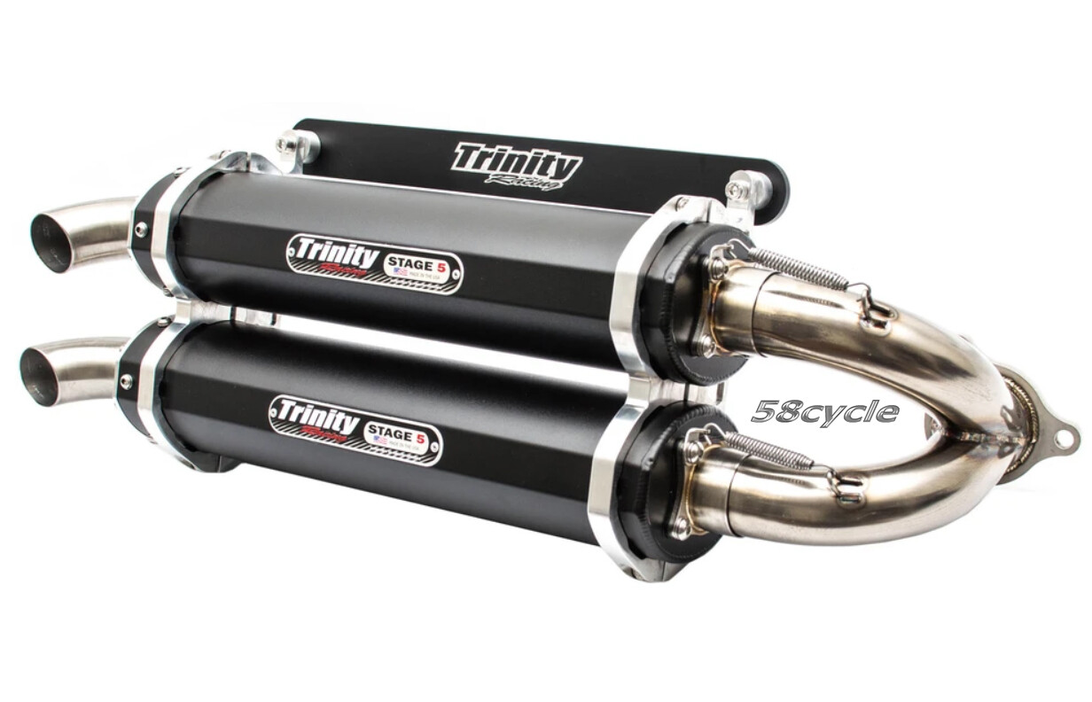 2016-2021 Polaris RZR XP Turbo Trinity Racing Slip on Exhaust Black TR-4152S-BK