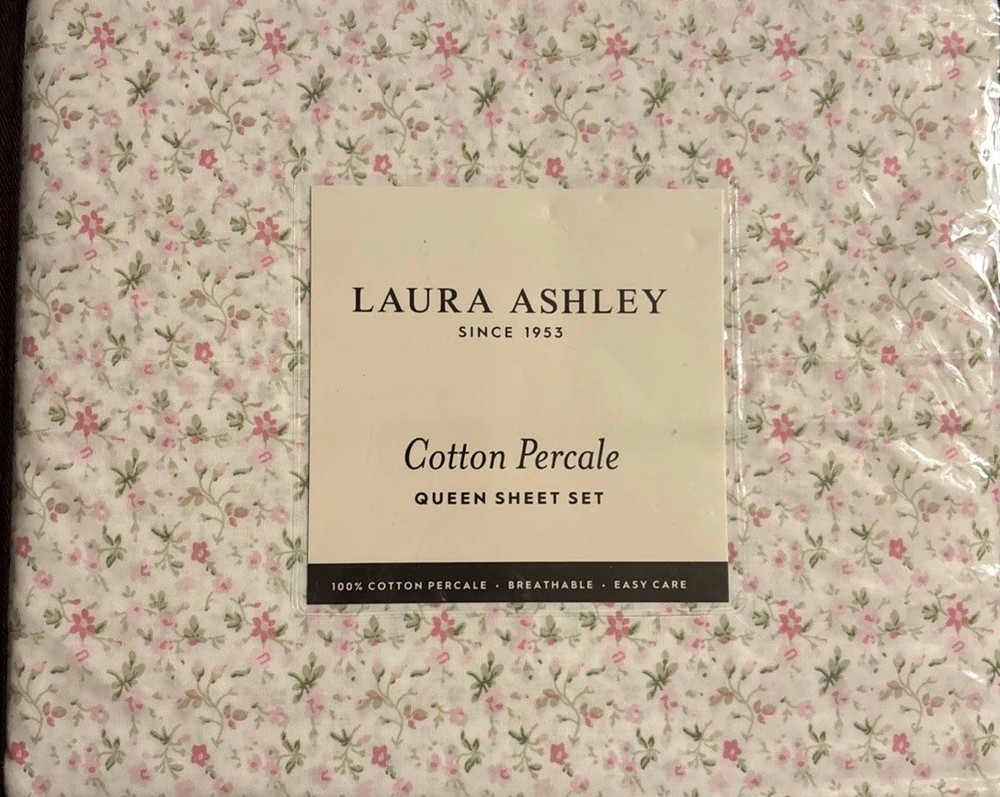 Laura Ashley Cotton Percale Queen Sheet Set