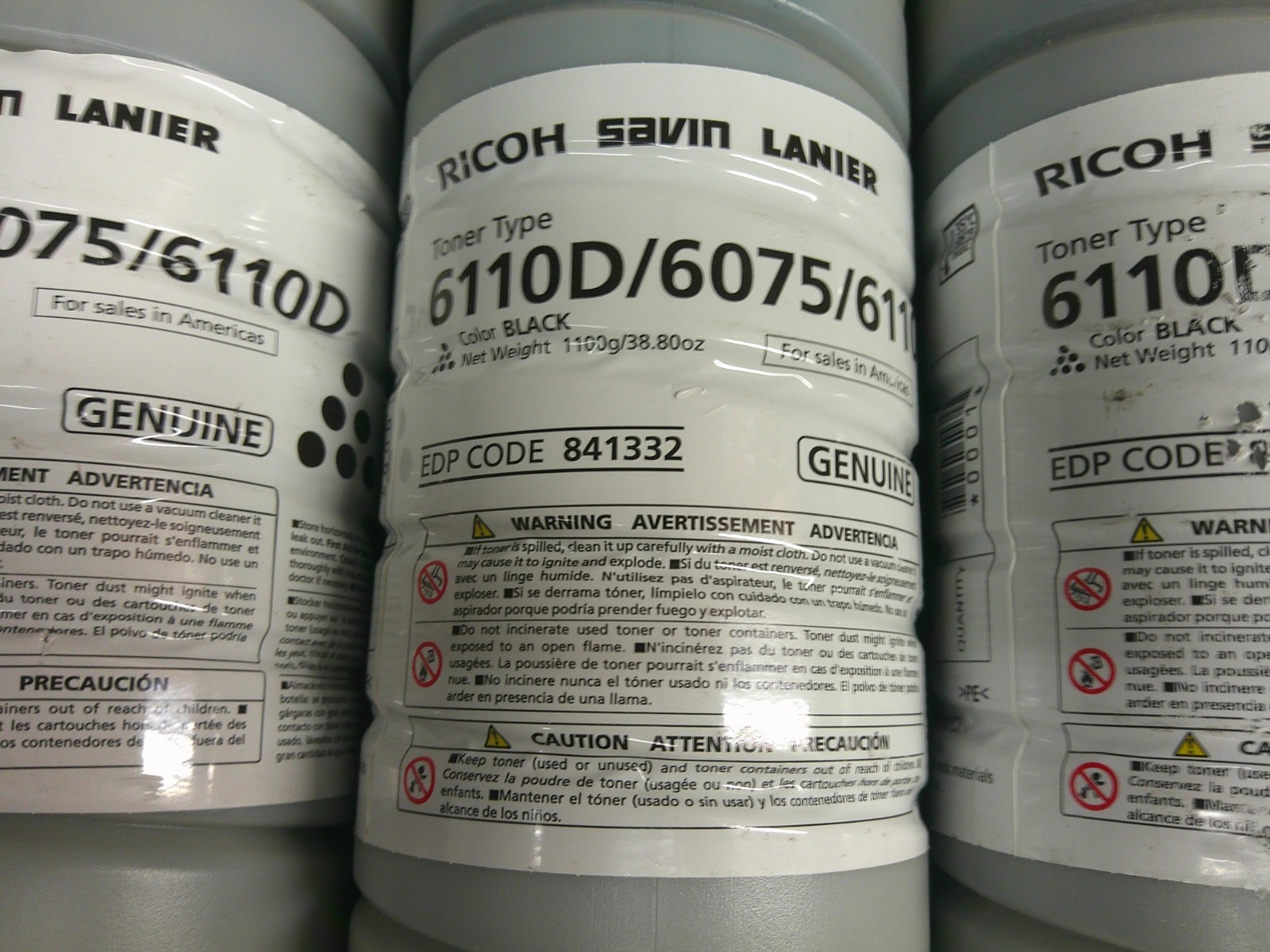 841332 New Genuine Ricoh 4pk Black Toners for the Type 6110D 6075 series