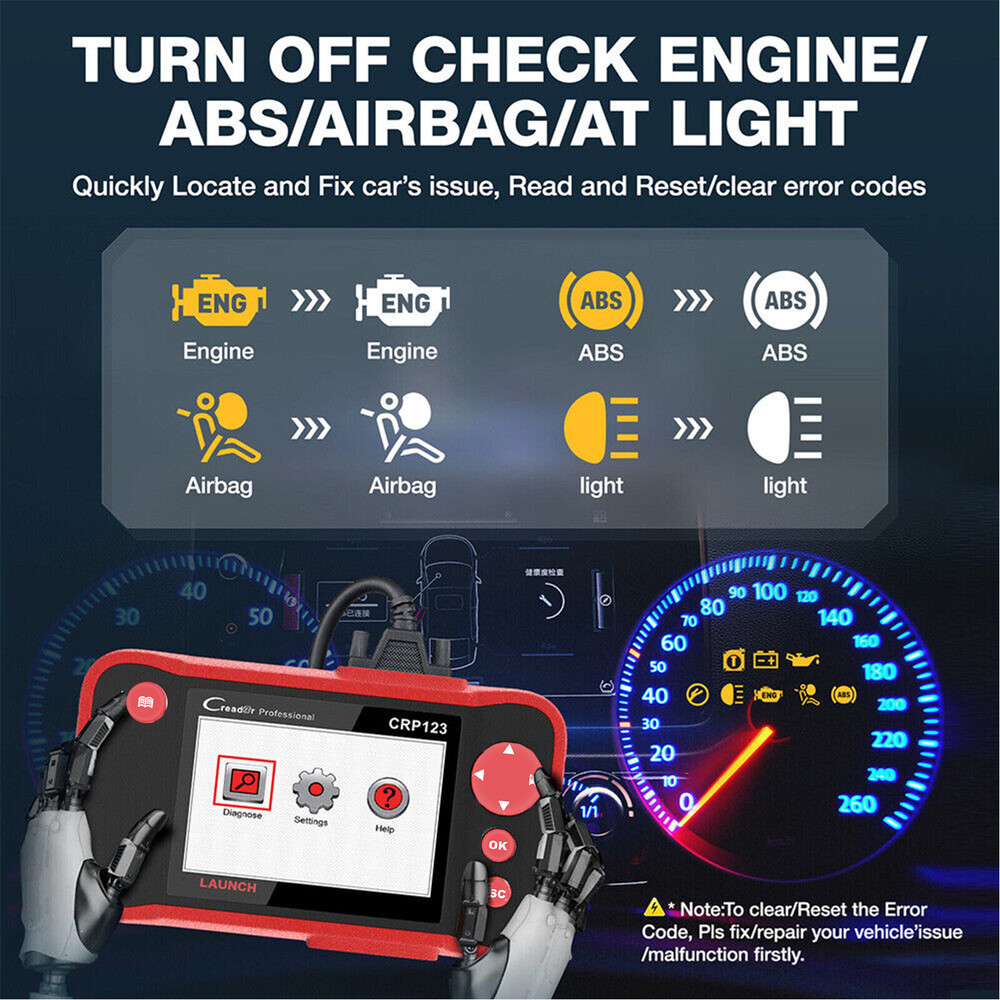 2026 LAUNCH CRP123 OBD2 Scanner ABS SRS Code Reader Engine Car Diagnostic Tool