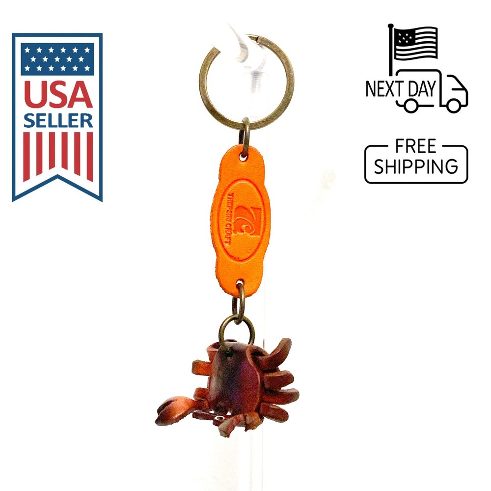 Crab Handmade Leather Keyring #2