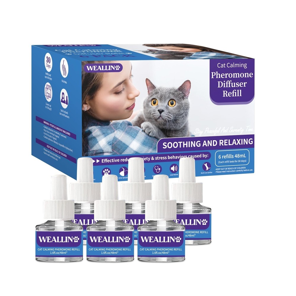 6 Pack Cat Calming Diffuser Refills - Cat Pheromones Calming Diffuser Refill ...